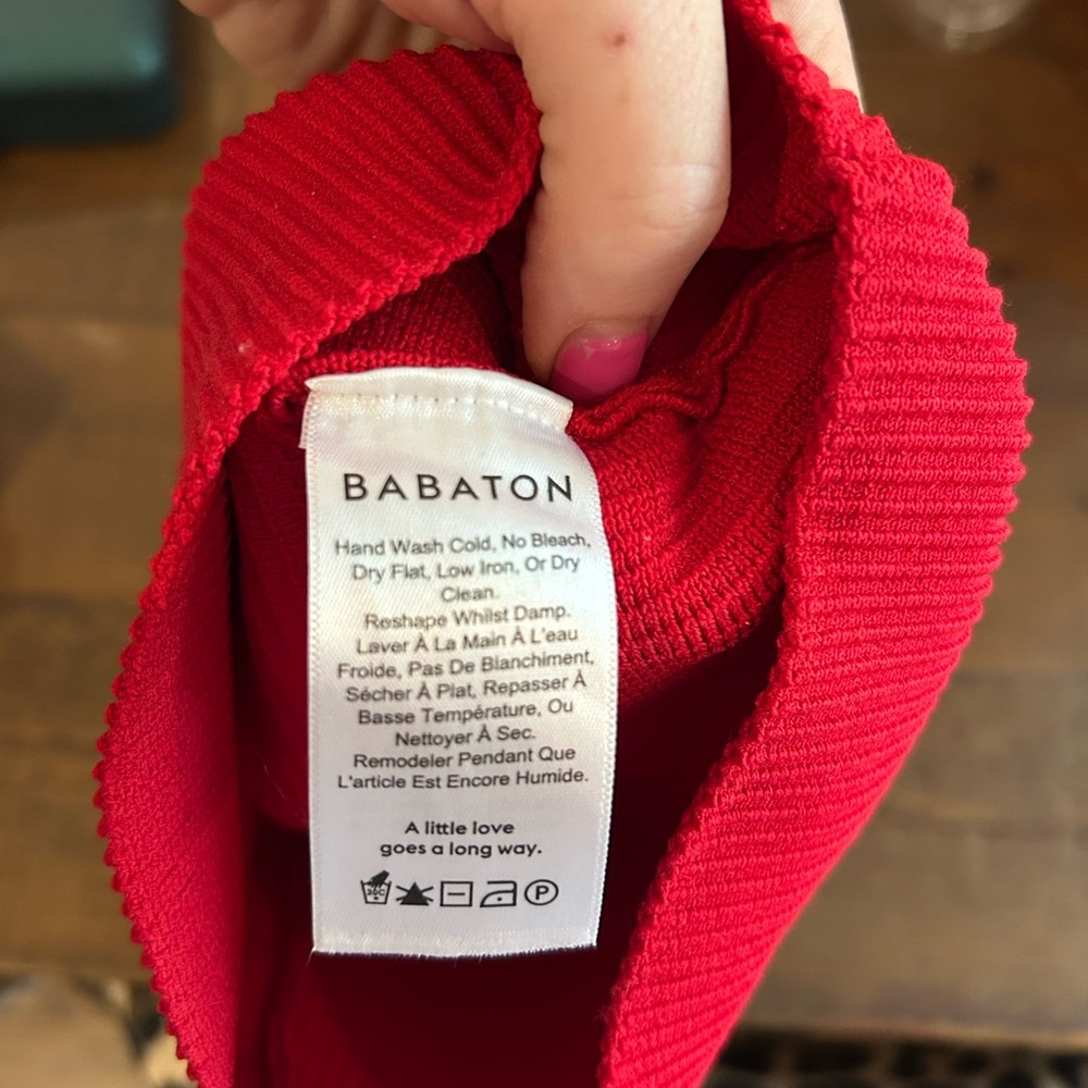 Babaton Red Ribbed Tube Top - Picture 4 of 6